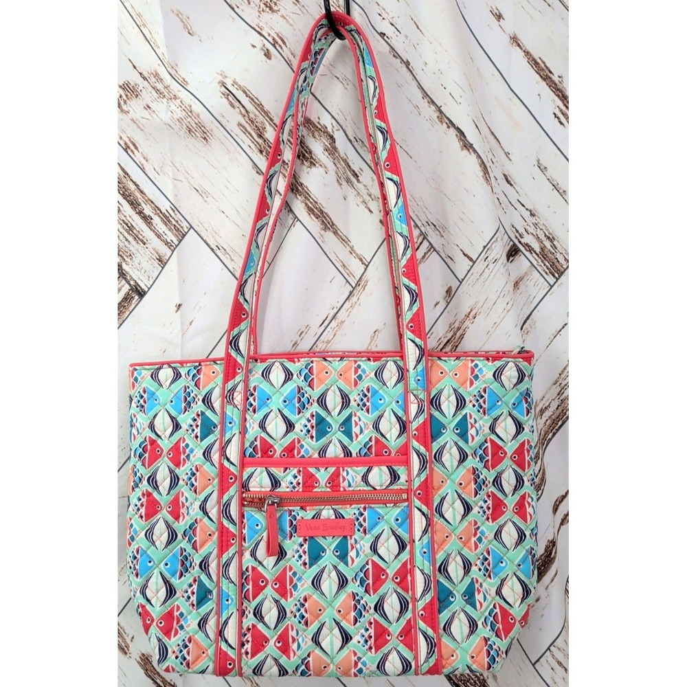 Vera Bradley "Go Fish" Tote Coral And Blue Color (0500)